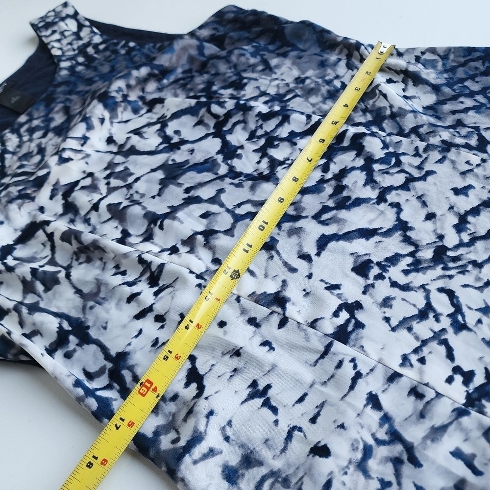Ann Taylor Womens Blue Gray Satin Sleeveless Blouse Top Office Workwear Preppy M - Picture 9 of 10